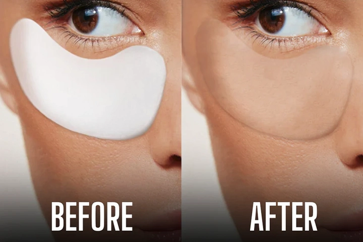 CocoBeauty Korean Skincare eye patches before and afer using on your skin