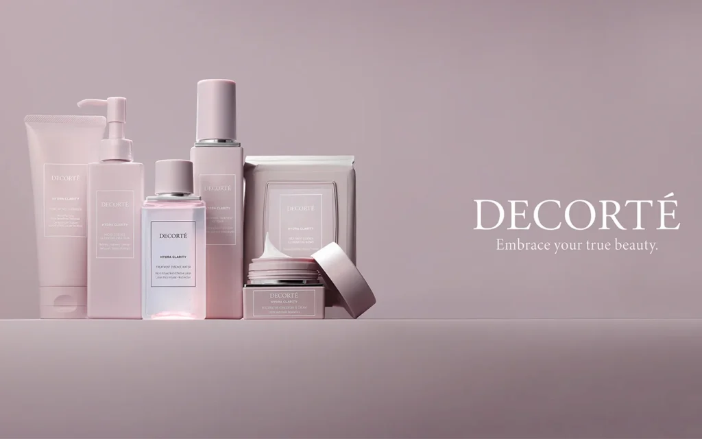 complete guide to Decorte Beauty brand decorté luxury skincare review as seen in the picture all the nude color decorte brand can be seen